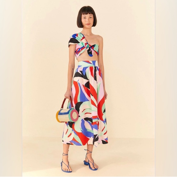 Farm Rio Colorful Monstera Organic Cotton Crop Top - Picture 7 of 7